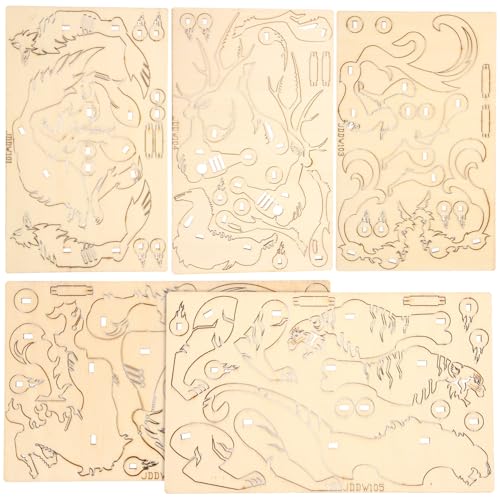 CHICAMPERA 5 Stück Teiliges Holzpuzzle Tiermodell für Interaktives Puzzle Kreativität und Geduld für Eltern Junge Mädchen Interaktion Dekoration CHICAMPERA 5 Stück Teiliges Holzpuzzle Tiermodell für Interaktives Puzzle Kreativität und Geduld für Eltern Junge Mädchen Interaktion Dekoration von CHICAMPERA