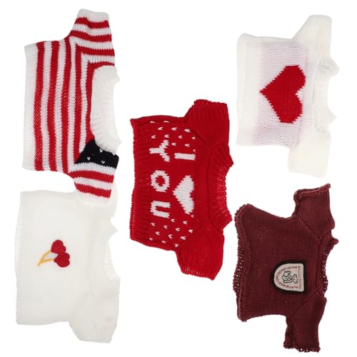 CHICAMPERA 5 Stück Teiliges Puppenkleidung für Handgefertigte Kuscheltier-bär Pullover Wiederverwendbare Leichte Kleidung zum Anziehen für Plüschtiere und Puppen von CHICAMPERA