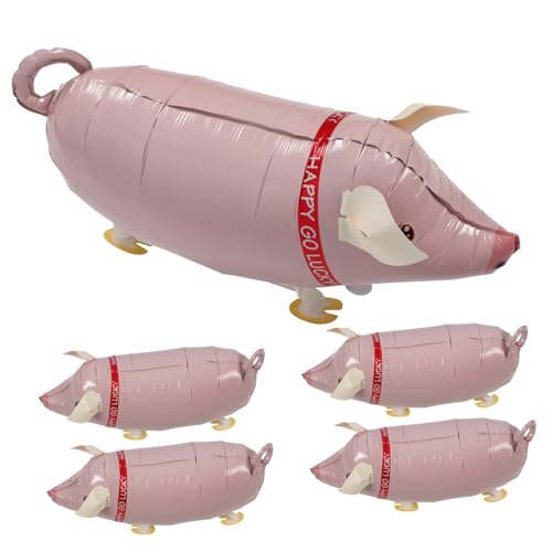 CHICAMPERA 5 Stück Teiliges Set Inflatable Pig Heliumballon Lustiger Luftballon für Partys und Dekoration Langlebig und Leicht für und Außenaktivitäten von CHICAMPERA
