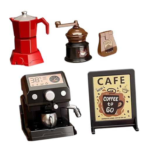 CHICAMPERA 5 Stücke Realistische Mini-kaffeemaschine Spielzeug Für Puppenhaus Miniatur-kaffeemaschine Modell Puppenhaus Zubehör Mini-kaffeegeschirr-Set von CHICAMPERA