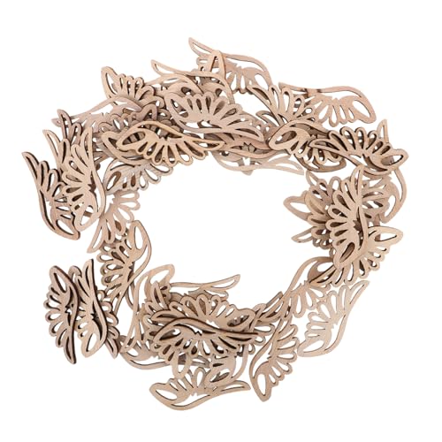 CHICAMPERA 50 Stück Engelsflügel-Chips Weihnachtsbaum Dekoration klein Ornamente Stichworte geformt Bausatz groß Engel Ausschnitte weiße Engelsflügel Engel aus Holz Engelszauber hölzern Khaki von CHICAMPERA