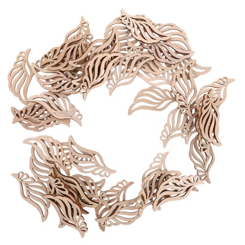 CHICAMPERA 50 Stück Engelsflügel-Chips weihnachtsdeko Engel winzig leer Engelsflügel basteln Ornament Engel Weihnachtsschmuck Engelsflügel-Anhängerperlen Malerei hölzern Light Brown von CHICAMPERA