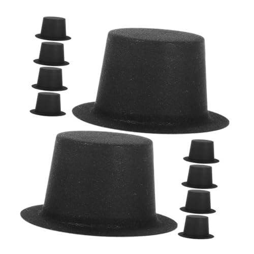 CHICAMPERA 50 Stück Mini-hut Deko Zylinderhut Aus Filz Mini-schneemann Zum Basteln Miniaturhüte Kleiner Zylinder Schwarzer Clownhut Schwarzer Hutclip Top-hat-kostüm Black Pvc-beflockung von CHICAMPERA