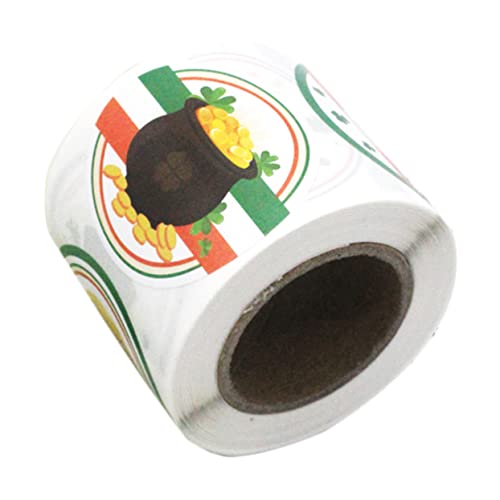 CHICAMPERA 500 Stück 1 Rolle Festival-Aufkleber personalisierte Sticker personalisierte Aufkleber verpackung für Pralinen partydekoration St. Patricks Day Siegelaufkleber Siegeletikett von CHICAMPERA