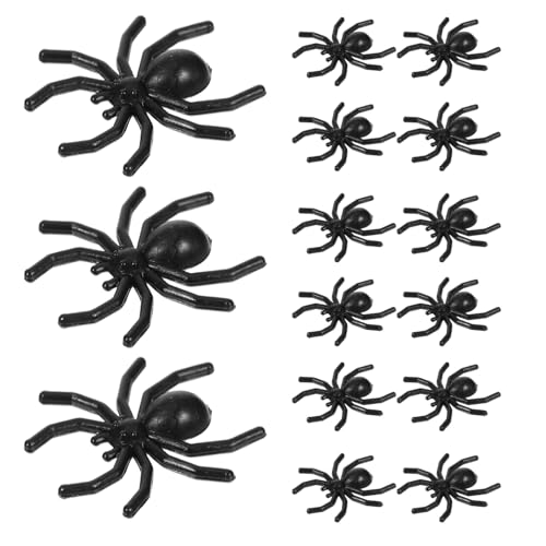 CHICAMPERA 500 Stück Halloween Dekorative Plastikspinnen Realistische Fake Spinnen Spielzeuge für Scherze und Partys für Halloween Dekorationen und Überraschungen von CHICAMPERA