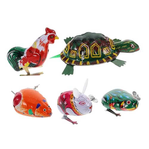 CHICAMPERA 5Stücke Teiliges Aufziehspielzeug Nostalgische Blechspielzeuge für Kindergeburtstag Party Zufällige Designs Batterien Erforderlich von CHICAMPERA