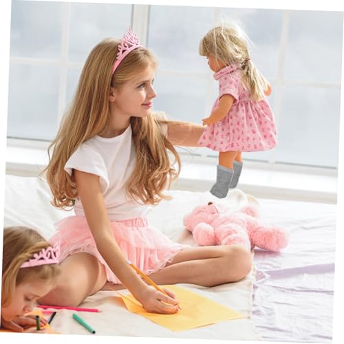 CHICAMPERA 6 Paare Mini Puppensocken für Babypuppen Weiche Nahtlose Socken in Weiß und Rosa Modisches Puppenzubehör für Kleine Puppenfüße Bequem und Vielseitig Kombinierbar von CHICAMPERA