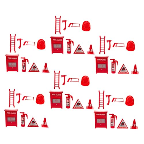CHICAMPERA 6 Sets Feuer Werkzeug Modell Feuerlöscher Feuerwehrmann Kunststoff von CHICAMPERA