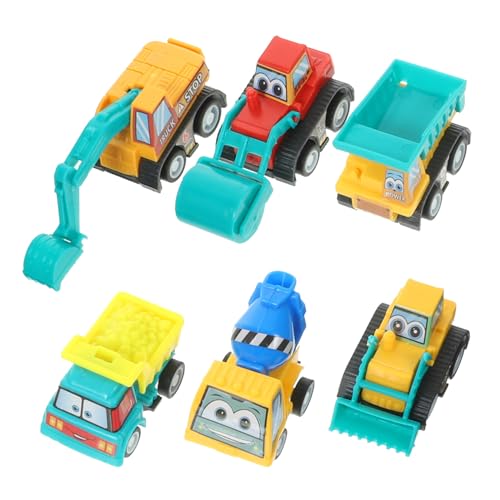 CHICAMPERA 6 Stück Kinderauto Autospielzeug Aus Kunststoff Cartoon-Push-Auto- Cartoon- -Push-Auto Kinderspielzeug Bauauto Kinderautospielzeug Plastik Blue von CHICAMPERA