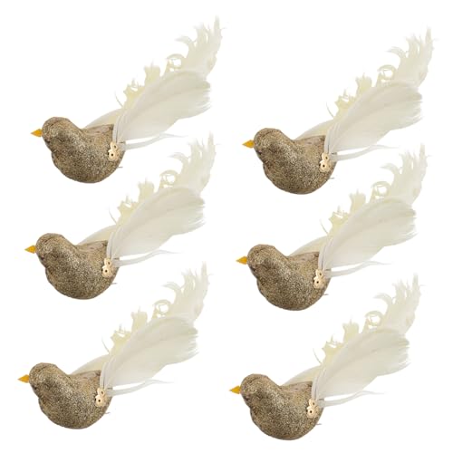 CHICAMPERA 6 Stück Künstliche Vögel Schreibtischvögel Modelle Vogeldekor Künstliche Tiere Kleine Vögel Zum Basteln Gefälschte Vögel Vogelgartendekor Rote Vogelfiguren von CHICAMPERA