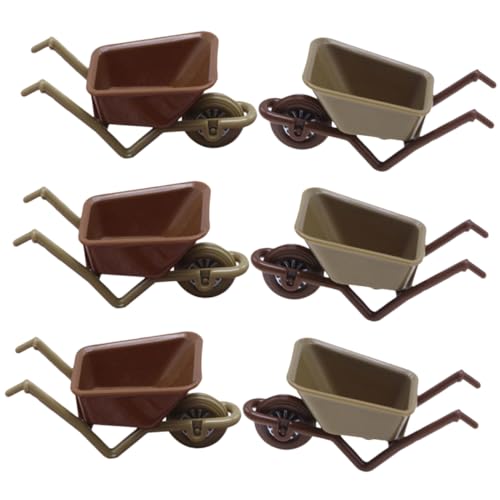 CHICAMPERA 6 Stück Mini-Kunststoffwagen Miniatur-Schubkarre Kind Minirad Mini Schubkarre Mini -Radkernmodell Miniatur- -Schubkarre -Miniaturschubkarre Plastik von CHICAMPERA