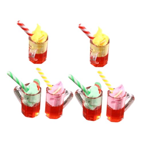 CHICAMPERA 6 Stück Mini Wassermelonensaftbecher Getränke Rollenspiel Küche Lebensmittelmodell Miniatur Dessertspielzeug Mini Eiscreme Kleiner Saftbecher Mini von CHICAMPERA