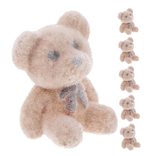 CHICAMPERA 6 Stück Mini-bärpuppe Minibären Masse Kleine Bären Geburtstags-minibär Mini-flockbären Minibären Für Die Babyparty Light Brown PVC von CHICAMPERA