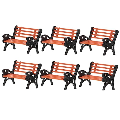 CHICAMPERA 6 Stück Parkstuhl Modell Miniatur klein Mini-Parkbänke Mini - Straßenstuhlmodell Mini-Zubehör dekorativer Mini-Stuhl Mini-Stuhlverzierung Mini-Möbelmodell Modell Plastik von CHICAMPERA