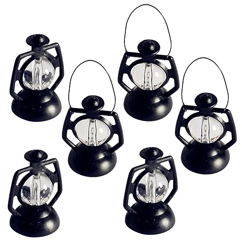 CHICAMPERA 6 Stück Puppenhaus-Miniatur-Essen-spielszene Petroleumlichtdekor Weihnachtskerosinlampe Miniatur-petroleumlampen-Ornament Miniatur-Laterne Simulation Petroleumlampe Black von CHICAMPERA