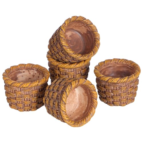 CHICAMPERA 6 Stück Puppenhaus Vineyard Accessoires Für Mini Körbe Rattan Gewebter Korb Weidenkorb Mini Gewebte Körbe Winzig Klein Korbaufbewahrung Mini-hauskorbverzierung Bauernkörbchen Harz CHICAMPERA 6 Stück Puppenhaus Vineyard Accessoires Für Mini Körbe Rattan Gewebter Korb Weidenkorb Mini Gewebte Körbe Winzig Klein Korbaufbewahrung Mini-hauskorbverzierung Bauernkörbchen Harz von CHICAMPERA