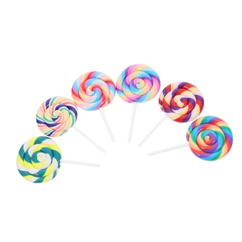CHICAMPERA 6 Stück Simulationslutscherspielzeug süßigkeiten deko Regenbogenlutscher wirbeln Süßigkeiten Requisiten gefälschte Zuckerwatte Jumbo-Lutscher Simulationsstrudellutscher Polymer-Ton CHICAMPERA 6 Stück Simulationslutscherspielzeug süßigkeiten deko Regenbogenlutscher wirbeln Süßigkeiten Requisiten gefälschte Zuckerwatte Jumbo-Lutscher Simulationsstrudellutscher Polymer-Ton von CHICAMPERA
