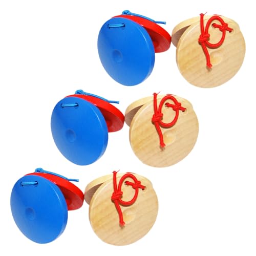 CHICAMPERA 6 Stück Teiliges Kastagnetten Naturholz für Kindgerechtes Schlaginstrument Sensorische Musikförderung Bunte Rote und Blaue Kastagnetten Musikspielzeug zur Frühkindlichen CHICAMPERA 6 Stück Teiliges Kastagnetten Naturholz für Kindgerechtes Schlaginstrument Sensorische Musikförderung Bunte Rote und Blaue Kastagnetten Musikspielzeug zur Frühkindlichen von CHICAMPERA