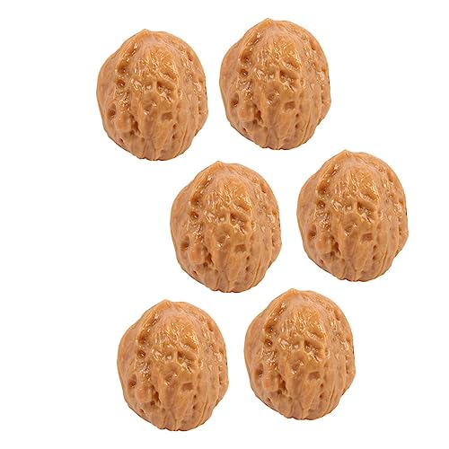 CHICAMPERA 6 Stück Teiliges Kunstnüsse Dekorationen Realistische Walnuss Modelle für Deko und für Partys Gastgeschenk von CHICAMPERA