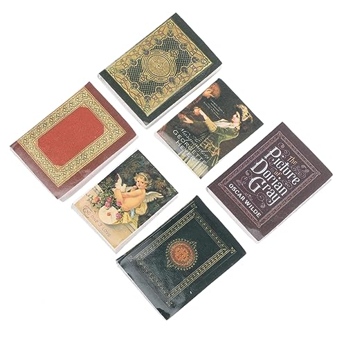 CHICAMPERA 6 Stück Vintage Buchmodell Bücherdekoration alte Bücher Miniatur-Bücher-Modell Bücher Ornament Bücher Modell Retro-Buchmodell Puppenhaus DIY Leere Bücher Miniatur-Buchdekor Papier von CHICAMPERA