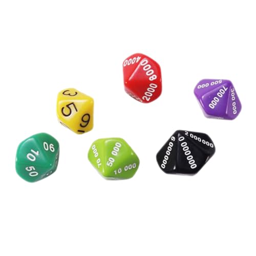 CHICAMPERA 6 Stück Würfel brettspiel zubehör spieleabend dice Set Bar Spiele Spielabend Games Night Farbübereinstimmendes Spiel Partyzubehör Brettspiel-Tool Spielstütze aus Kunststoff Plastik von CHICAMPERA