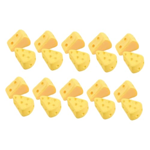 CHICAMPERA 60 Stück Simulierter Käse Miniatur-Kunstkäse Mini-Fake-Food falsche Käsekuchen Fake-Käse-Dekoration Mini-Kunstkäse Plastik Yellow von CHICAMPERA