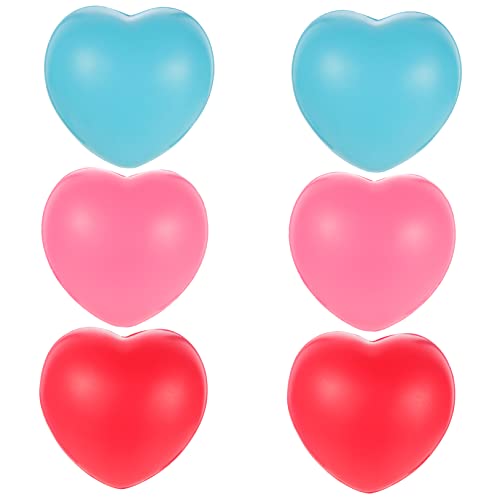 CHICAMPERA 6stücke Herz Stressbälle Teilig Herzform Dehnbares Stressspielzeug Für Junge Mädchen Entspannungsspielzeug Stressabbau Für Mädchen Und Erwachsene Rote Blaue Und Farben von CHICAMPERA