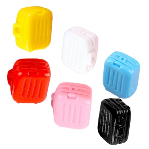 CHICAMPERA 6Stücke Koffer Teiliges Puppenhaus Zubehör Deko Koffer für Modelle Farbenfrohe Mini Koffer für Puppenhaus Dekoration und Kreatives von CHICAMPERA