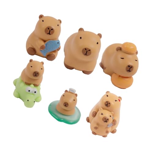 CHICAMPERA 6pcs Miniaturtier Figuren Handgefertigtes Capybara -skulpturendekor Für Schreibtisch Und Bücherregal Entzündbar CHICAMPERA 6pcs Miniaturtier Figuren Handgefertigtes Capybara -skulpturendekor Für Schreibtisch Und Bücherregal Entzündbar von CHICAMPERA