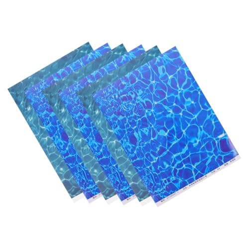 CHICAMPERA 6pcs Water Ripple Aufkleber Papier Realistisches Wasserstrommuster Hintergrund Mikrolandschaftsmodell Für Architekturmodelle Sand Tisch Flusslandschaft von CHICAMPERA