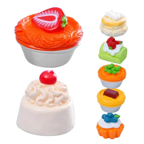 CHICAMPERA 7 Stück Realistische Miniatur Desserts Künstliche Kuchen mit Lebensechten Früchten Detailgetreue Simulation Dessert Deko für Puppenhaus Basteln und Kreative DIY projekte von CHICAMPERA