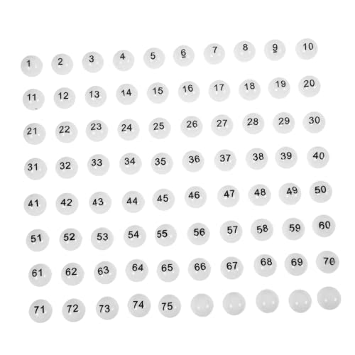 CHICAMPERA 75Stücke Nummerierte Plastikkugeln für Tombola Langlebige und Praktische Verlosungsbälle für Partys und Spiele für Feierlichkeiten und Spieleabende von CHICAMPERA