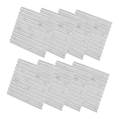 CHICAMPERA 8 Stück Fabrikgebäude-Fliesenmodell mini Garten Mini-Dachziegel simulierte kleine Dachziegel gefälschte Dachziegel Mini -Hausdekoration Dachziegel Stützen Rostfreier Stahl Silver von CHICAMPERA