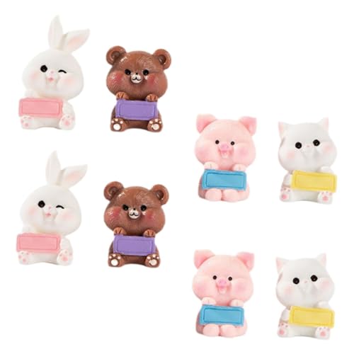 CHICAMPERA 8 Stück Mikro Landschafts Puppenhaus Desktop Ornamente Feengarten Tiere Miniatur Bärenfiguren Zoo Tierfiguren Mini Tierfiguren Kaninchenfiguren Winzige Bärenpuppe Aus von CHICAMPERA