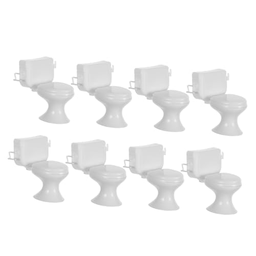 CHICAMPERA 8 Teiliges Puppenhaus Badezimmerzubehör Mit Miniatur Toilettendekorationen Kleine Miniatur Badezimmermodelle Weiche Mini Toilette Dekoratives Mini Modell Babypuppen Unser von CHICAMPERA