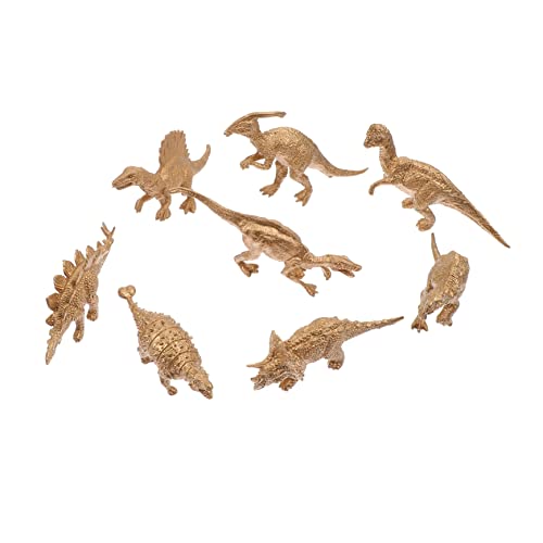CHICAMPERA 8Stücke Mini Dinosaurier Figuren Set Goldene Simulation Dinosaurier Modelle für Kreative Haushaltsdekoration für Partyaccessoires von CHICAMPERA