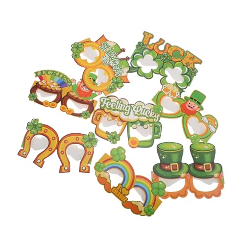 CHICAMPERA 8stücke Teiliges Patrick's Day Brillenrequisiten Lustige Shamrock Partybrillen Für Foto-events Accessoires Für Irische Feiern Und Festlichkeiten CHICAMPERA 8stücke Teiliges Patrick's Day Brillenrequisiten Lustige Shamrock Partybrillen Für Foto-events Accessoires Für Irische Feiern Und Festlichkeiten von CHICAMPERA