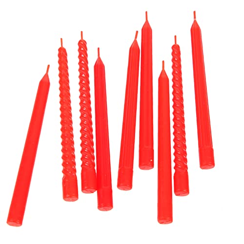 CHICAMPERA 9 Stück Simulationskerze Verdrehte Leuchter Mini- -Requisiten Zum Selbermachen Mini-hauskerzenhalter Miniaturkerzenmodelle Kinderminiaturen Kleine Kerze Mini-Kerze Rot Plastik von CHICAMPERA