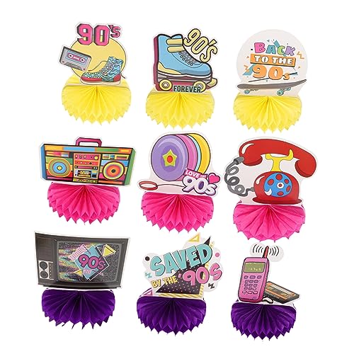 CHICAMPERA 9Stücke Teiliges Retro Disco Waben für Jahre Party Einzigartige Tischdekorationen und Gastgeschenke Ergänzung für Hochzeiten Geburtstagsfeiern und Veranstaltungen von CHICAMPERA