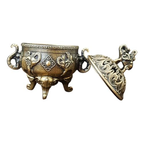 CHICAMPERA Antiker Bronze -Weihrauchbrenner Duftstäbchenhalter für Stäbchen Räucherstäbchenhalter aus Metall chinesischer Räucherstäbchenhalter chinesische Räucherschale Kupfer Dark Brown von CHICAMPERA