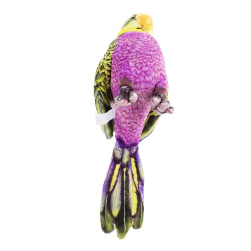 CHICAMPERA Ara-Puppe papagei Vogel deko Kuscheltier Vogel süßes Papageienspielzeug in Papageienform Puppe Plüsch Papagei Plüsch Vogelgartenstatue Violett von CHICAMPERA
