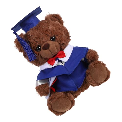 CHICAMPERA Arztanzugbär Puppe Plüschbär-Abschlussoutfit Mini-Plüsch-Abschlussspielzeug Junggesellenbär abschlussgeschenk süßes Abschluss Plüschtier Plüschbären PP Baumwolle Blue von CHICAMPERA