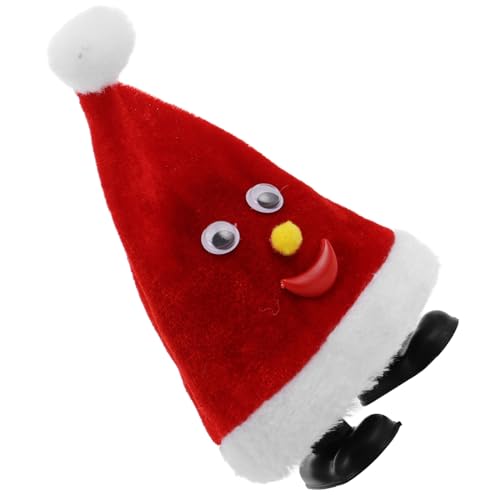 CHICAMPERA Außer Kontrolle geratenes Weihnachtsbaumspielzeug Dekorationen für interaktives Gehendes Weihnachtsmannmützenspielzeug Weihnachtsweihnachtsmann-Puppe PVC von CHICAMPERA
