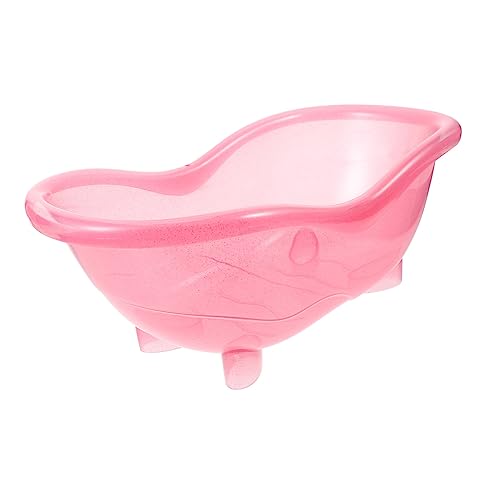 CHICAMPERA Babybadzubehör Puppenwanne Badewanne Für Puppen Miniaturwaschbadewanne Mini-badewannendekorationen Miniatur-Requisiten, Badezimmer-Miniatur Mikrobadewanne Plastik Rosa von CHICAMPERA