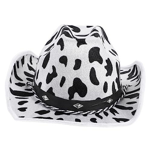 CHICAMPERA Cow Printed Cowgirl Hat für Western Themen Party Halloween Kostüm und Verkleidung Hautfreundlich und Strapazierfähig für Karneval und Cosplay von CHICAMPERA