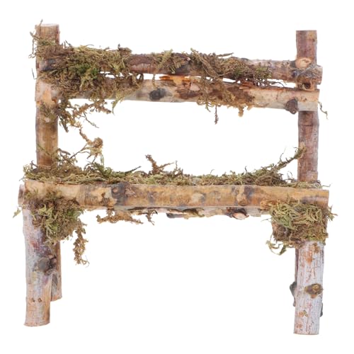 CHICAMPERA Dollhouse Bank Dekoration Miniatur Holzstuhl Modell Mini Gartenbank Schmuck Simulierte Holzbank Modell Dollhouse Bank Figurine von CHICAMPERA