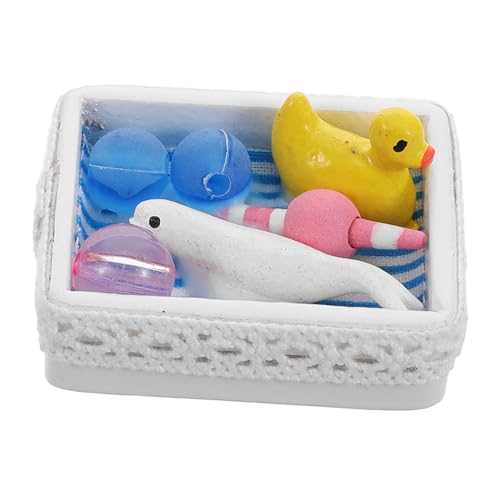 CHICAMPERA Dollhouse Nursery Mini -Modell Mit Weißer Spitze 1:12 Miniaturbad Spielzeugorganisator Aufbewahrungsbox Für Babyzimmer Home Kindergärtner Puppenzubehör von CHICAMPERA