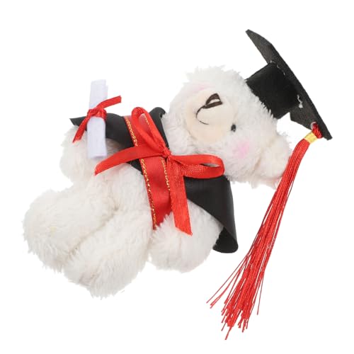 CHICAMPERA Dr. Bärenpuppe Abschluss Ausgestopfte Bären Plüsch-abschlussbär Mini-plüschbär Abschluss Plüschbär Bärenpuppen Abschluss Bär Doktormützen Bären Weiß Filzstoff von CHICAMPERA