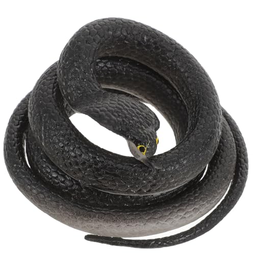 CHICAMPERA Echtes Schlangenmodell Realistische Fake Schlange für Garten Dekoration Schwarze Cobra Figur Lernspielzeug für Streiche und Bildungszwecke von CHICAMPERA