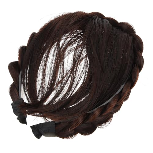 CHICAMPERA Geflochtenes Stirnband mit Fake Bangs aus Hitzebeständigem Fasermaterial Modische Perücke für Frauen und Mädchen Vielseitiger Haarschmuck für Party Cosplay Halloween und Alltag CHICAMPERA Geflochtenes Stirnband mit Fake Bangs aus Hitzebeständigem Fasermaterial Modische Perücke für Frauen und Mädchen Vielseitiger Haarschmuck für Party Cosplay Halloween und Alltag von CHICAMPERA